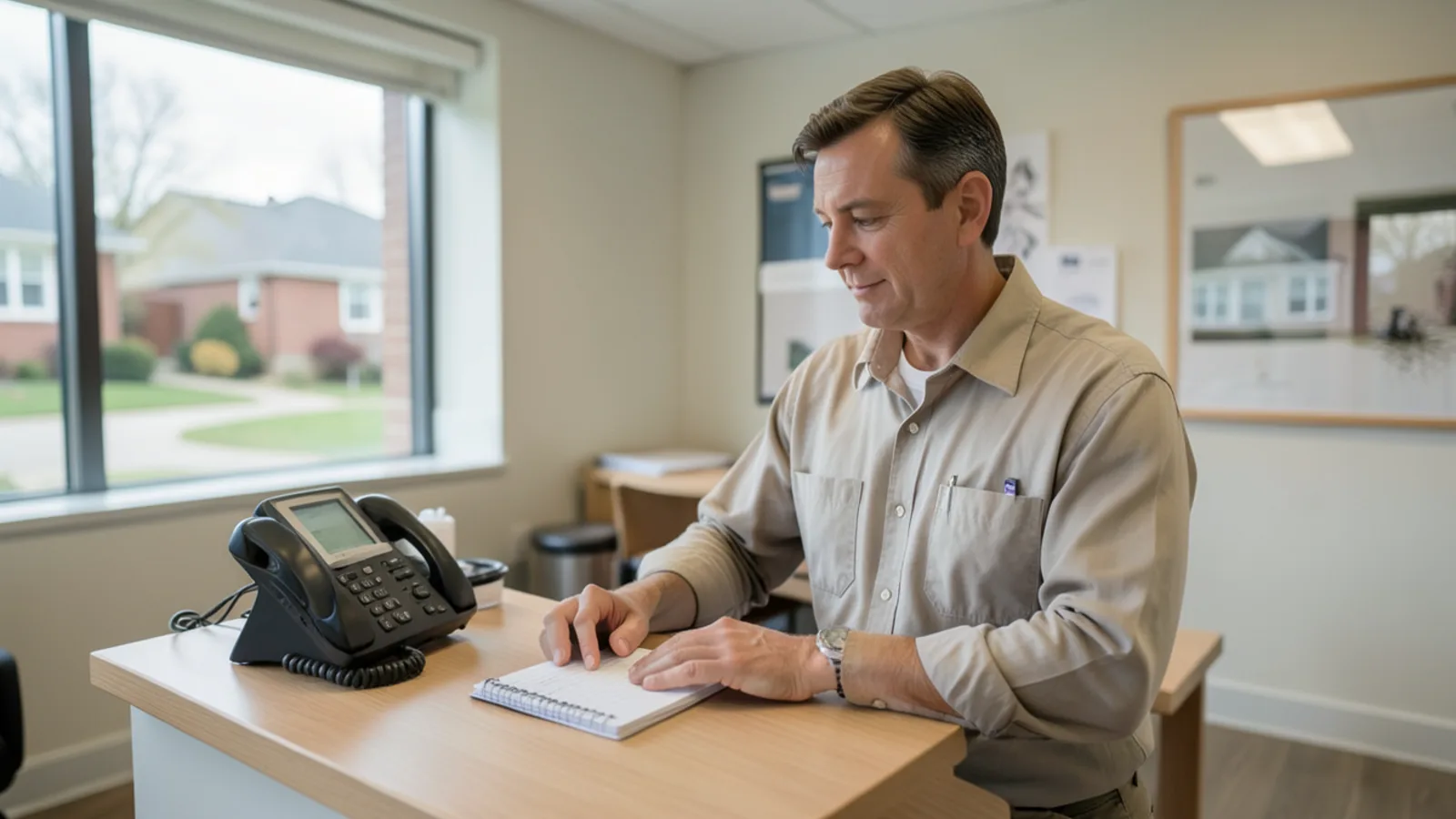 Front desk and phone communication center for Hinsdale heating and cooling inquiries